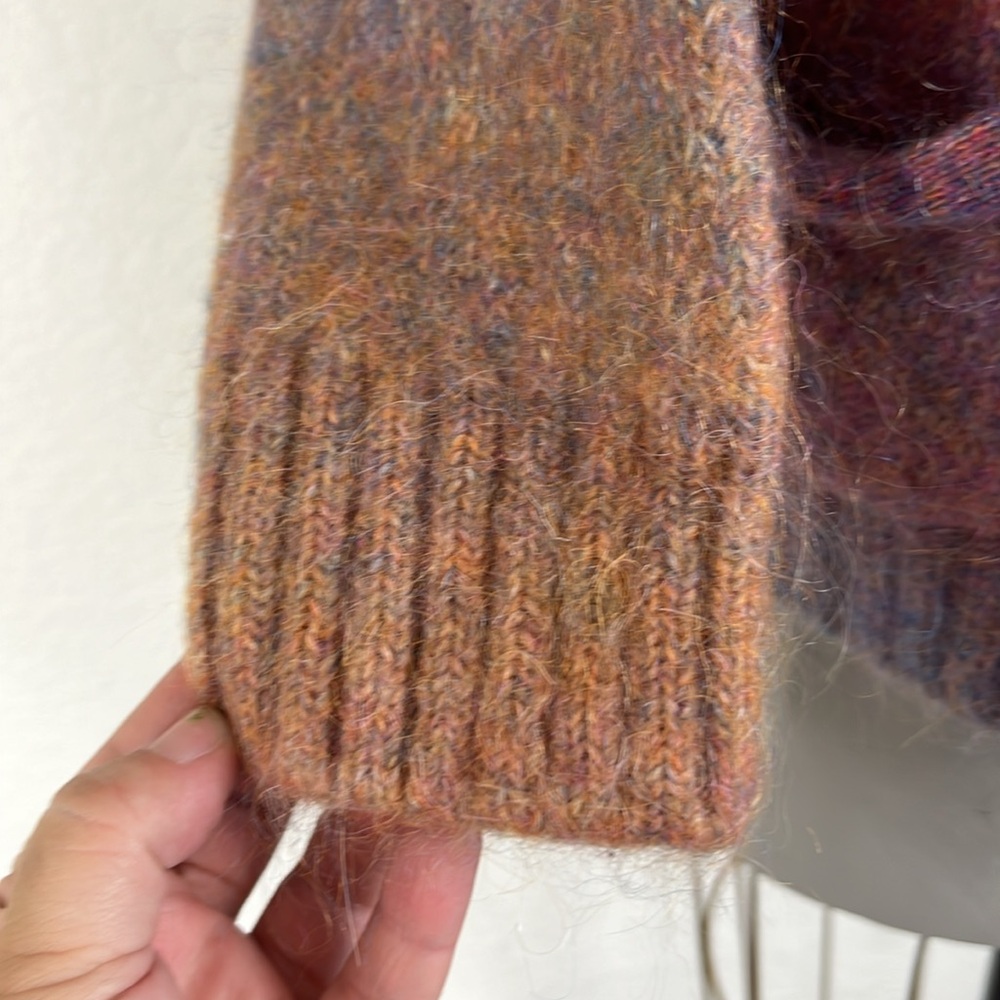 Re/Done 90s V Neck Space Dye Knit Cardigan Button Front Ombre - Picture 4 of 9
